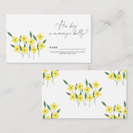 Gele Wildbloemen Hoe groot is mama's buikspel Informatiekaartje (Voorkant / Achterkant)