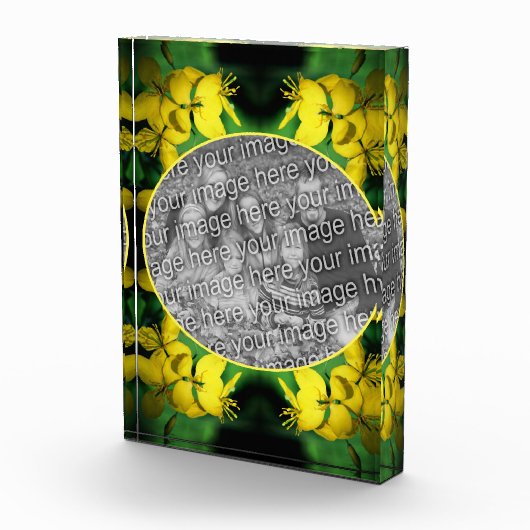 Gele Wildbloemen Lijst Creëer Uw Eigen Fotoblokken (Rechts)