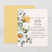 Gele Wildbloemen Witte margrieten 40e verjaardag
