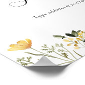 Gele Wilde bloem - Aangepaste tekstregel Poster (Hoek)