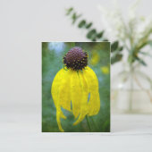 Gele wilde bloem briefkaart (Staand voorkant)