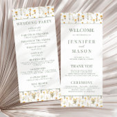 Gele wilde bloem rustieke bruiloft programmakaart