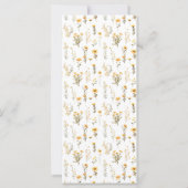 Gele wilde bloem weide bloem bruiloft menu kaarten (Achterkant)