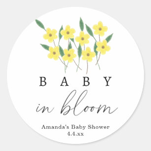 Gele wilde bloemen - Baby in bloei Ronde Sticker