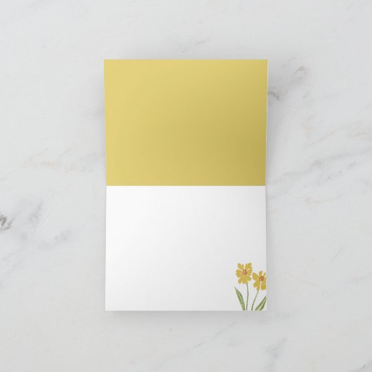 Gele wilde bloemen bedankkaart (Binnen)