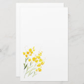 Gele wilde bloemen briefpapier (Voorkant / Achterkant)
