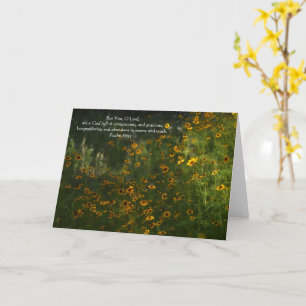 Gele wilde bloemen en Bijbelvers geloofskaart Kaart