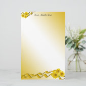 Gele wilde bloemen en Gele Grenzen Aangepast Briefpapier (Staand voorkant)