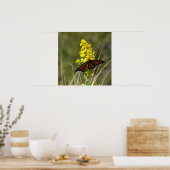 Gele wilde bloemen met Butterfly Poster (Keuken)