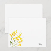 Gele wilde bloemen notitiekaartje (Voorkant / Achterkant)
