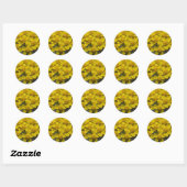 Gele wilde bloemen ronde sticker (Vel)