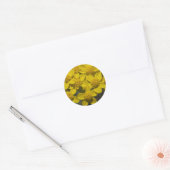 Gele wilde bloemen ronde sticker (Envelop)