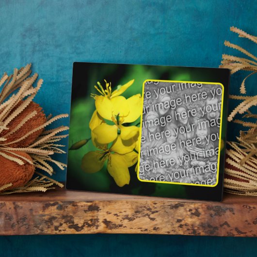 gele wilde bloemen Voeg je eigen foto toe Fotoplaat (Zijkant)