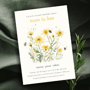 Gele Wildflower Mum om neutraal Baby shower te zij Kaart