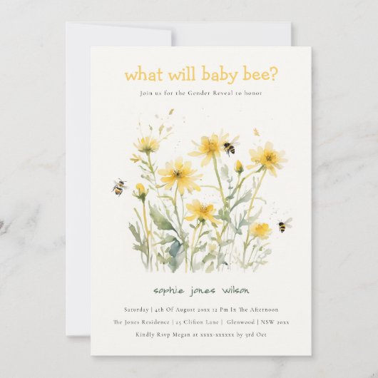 Gele Wildflower Mum om neutraal te zijn Geslacht o Kaart (Voorkant)