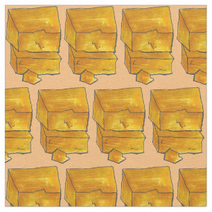 Gele wisconsin Cheddar Cheeses Fabric Stof