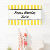 Gele witte bannerstripes spandoek (Insitu)