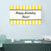 Gele witte bannerstripes spandoek (Beurs)