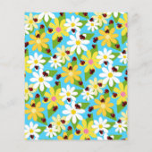 Gele Witte Bloemen Rode Ladybug Beetle Flyer (Achterkant)