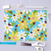 Gele Witte Bloemen Rode Ladybug Beetle Tissuepapier (Craft)
