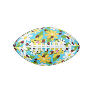 Gele Witte Bloemen Rode Lieveheersbeestje Kever American Football