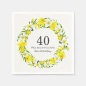 Gele Witte Daffodillen Krans 40e Verjaardagsfeest Servet (Voorkant)