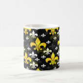 Gele witte fleur de lis koffiemok (Center)