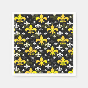 Gele witte fleur de lis servet