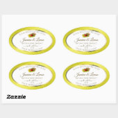 Gele witte Glitter-productlabels met Ladybug Ovale Sticker (Vel)