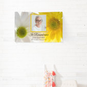 Gele witte madeliefjes viering van het leven begra spandoek (Insitu)