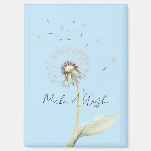 Gele Witte Paardenbloem Bloem Wens Magneet