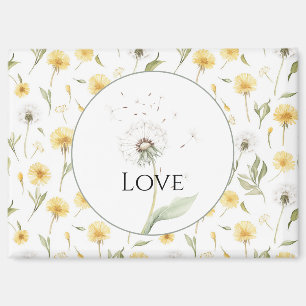 Gele Witte Paardenbloemen Bloemen Liefde Magneet