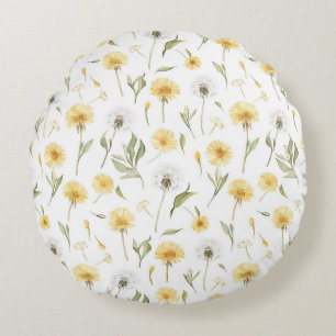 Gele Witte Paardenbloemen Bloemen Rond Kussen