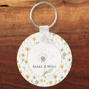 Gele Witte Paardenbloemen Bloemen Sleutelhanger