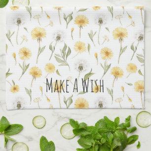 Gele Witte Paardenbloemen Bloemen Wens Theedoek