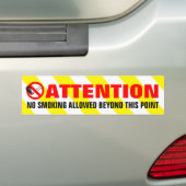 Gele witte strepen Let niet op roken Bumpersticker (Op auto)