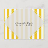 Gele & Witte Strepen Modern Chique Save the Date Aankondigingskaart (Voorkant)