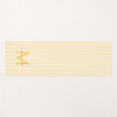 Gele & Witte Strepen Monogram Naam Yogamat (Voorkant (horizontaal))