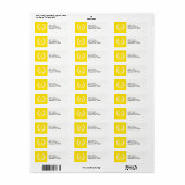 Gele witte tarwe Laurel Wreated Initiaal Monogram Etiket (Full Sheet)