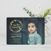 Gele Wreath First Rice Ceremony Kaart (Staand voorkant)