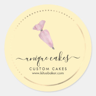 Gele Zachte Bakkerij Gebak Patisserie Winkel Ronde Sticker