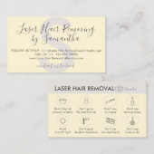 Gele Zachte Laserontharing Nazorg Visitekaartje (Voorkant / Achterkant)