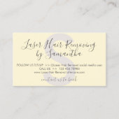 Gele Zachte Laserontharing Nazorg Visitekaartje (Voorkant)