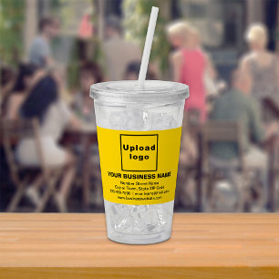 Gele zakelijke merknaam Acryl tumbler Drinkbeker