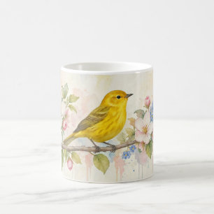 Gele Zanger Bloesem Botanische Kunst Koffiemok
