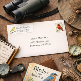 Gele Zanger Zingende Vogel Waarnemer Cadeau Etiket