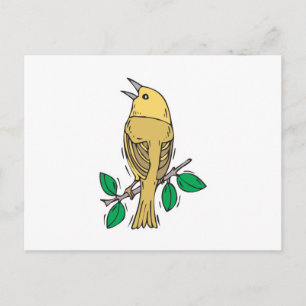 gele zangvogel briefkaart