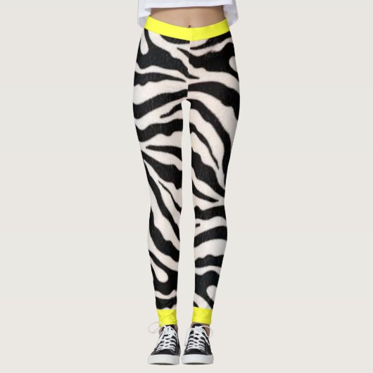 Gele Zebra Leggings (Voorkant)