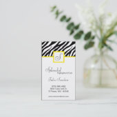 Gele Zebra Print Personaliseer Visitekaartje (Staand voorkant)