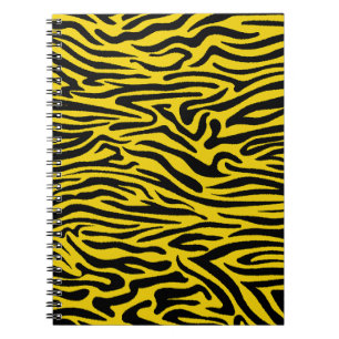 Gele Zebra Stripes Preppy Wild Animal Print Notitieboek